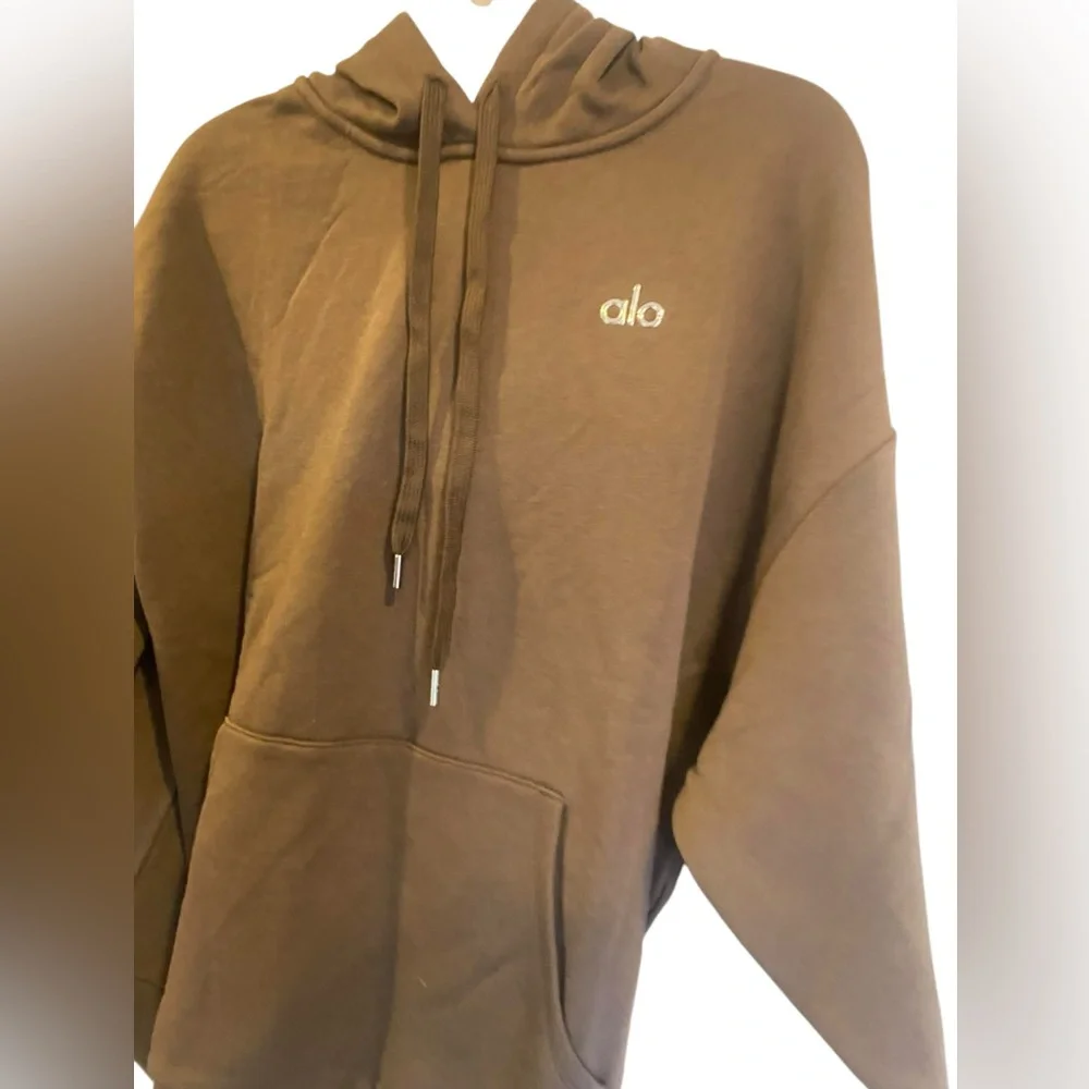 NWT Alo Yoga accolade hoodie ESPRESSO Size L